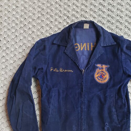 Vtg FFA Corduroy Jacket Cheney Washington Patch Chain Vtg FFA Corduroy Jacket Cheney Washington Patch Chain