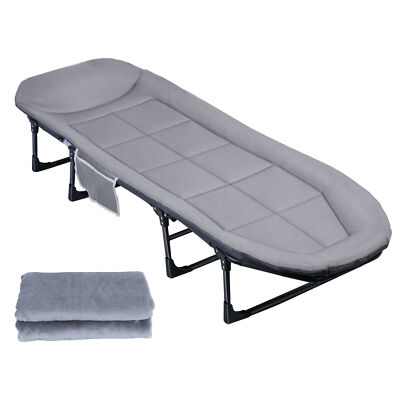 Rollaway Folding Bed Black Frame with Mattress 5 Position Adjustable Cot