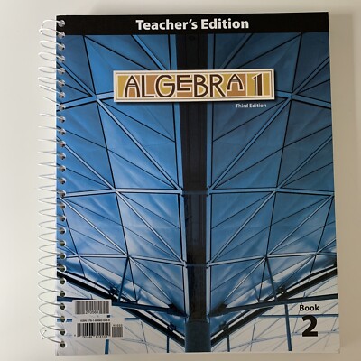 BJU Press Algebra 1 Teacher Edition Book 2 Like New