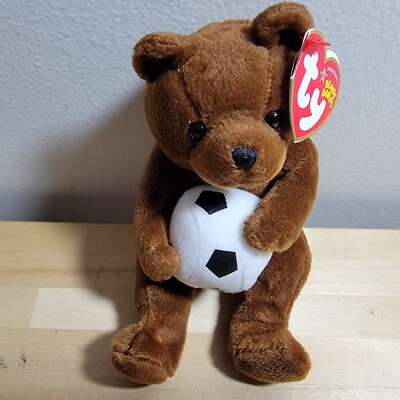 Ty Beanie Baby - SWEEPER the Soccer Bear (5 inch) MINT with MINT TAGS