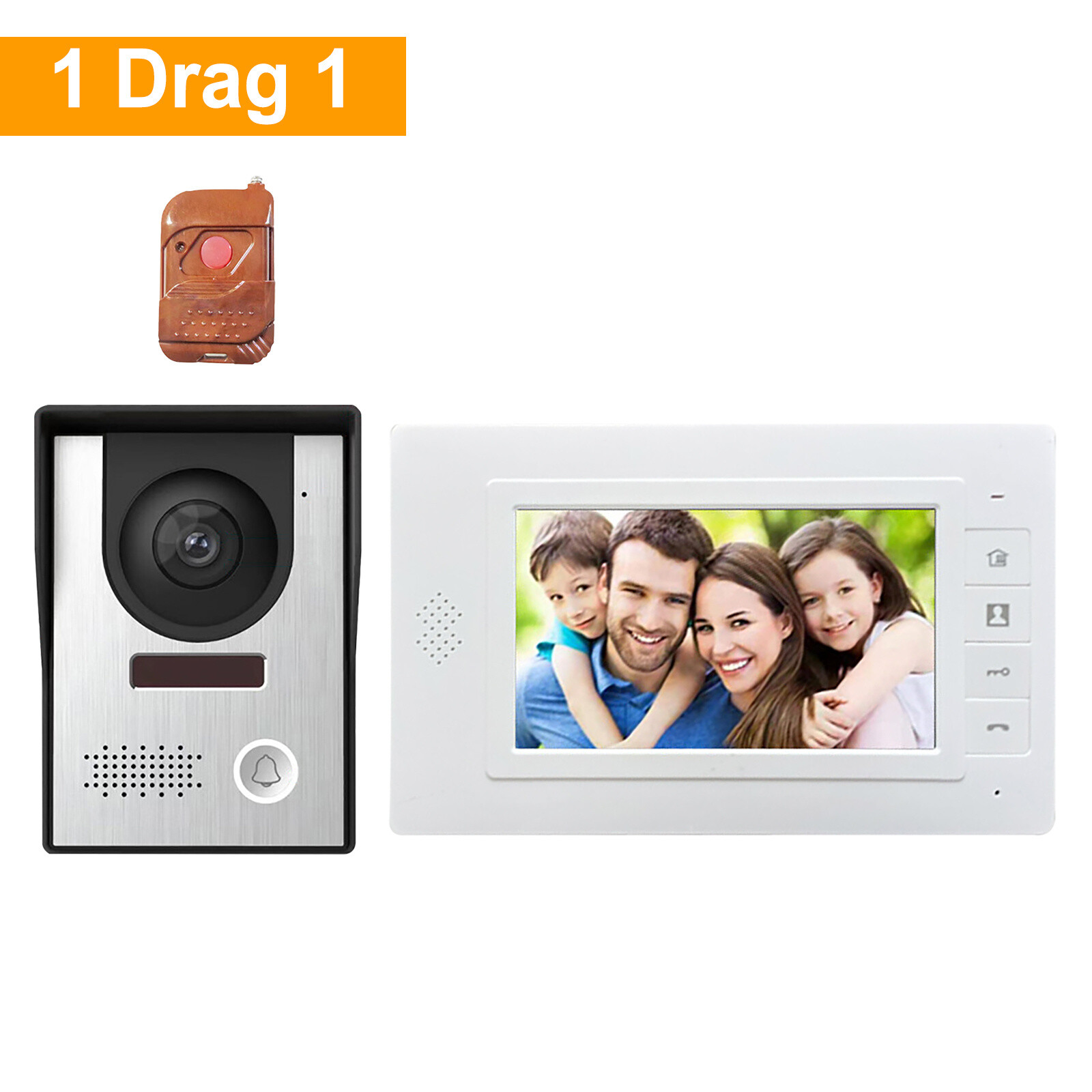 7" LCD Intercom Video Door Bell Phone Camera+Monitor Home Office Security System