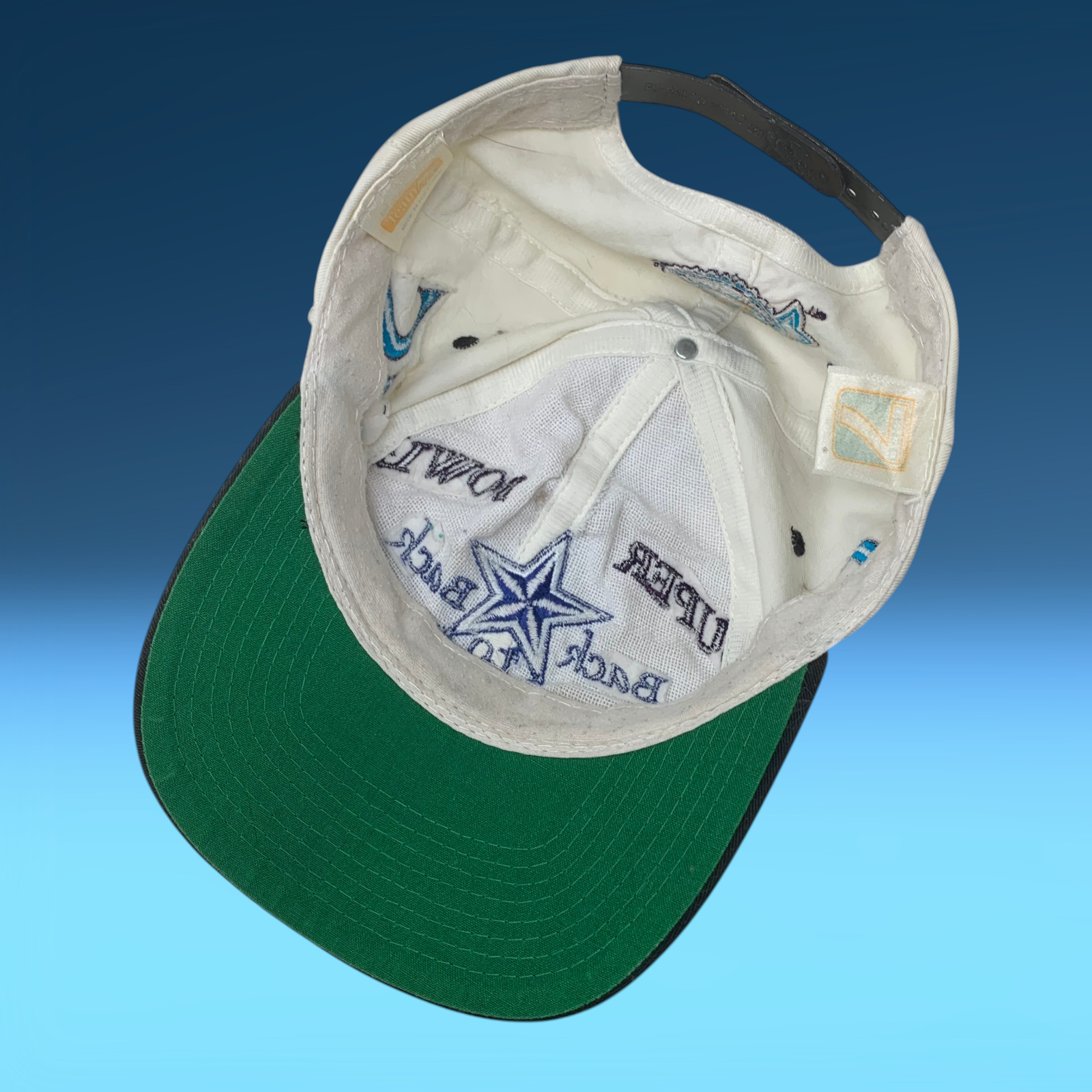 Vintage Logo 7 Dallas Cowboys Back To Back Super Bowl Champions Snapback Hat NFL