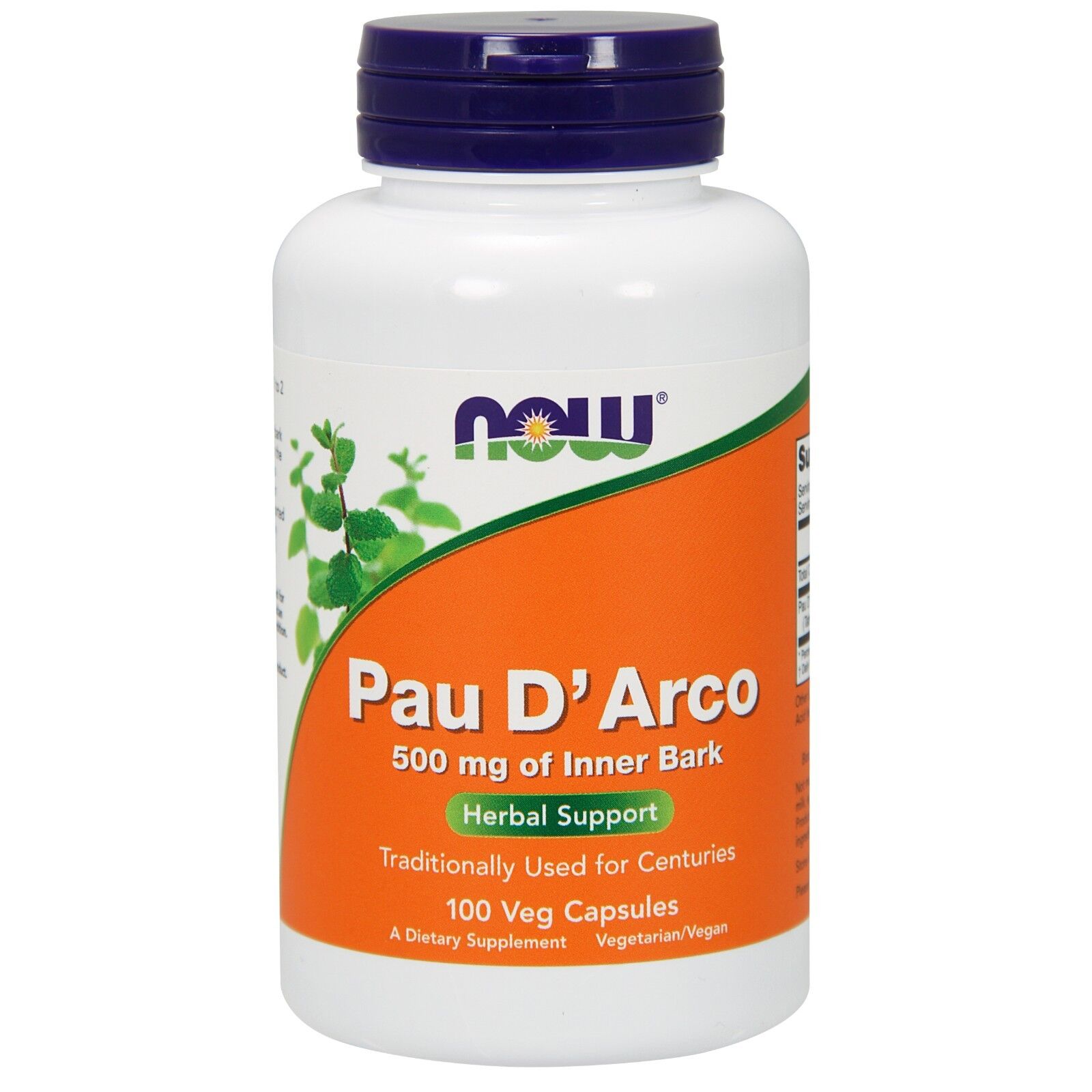 NOW Foods Pau D'Arco, 500 мг, 100 растительных капсул