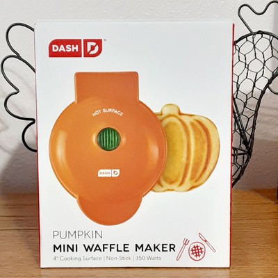 Dash Pumpkin Mini Waffle Maker 4'' Fall Halloween Kitchen Appliance OG Owner