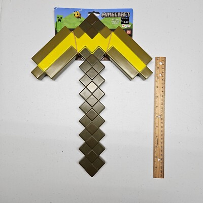 Minecraft GOLD PICKAXE Plastic Toy - Halloween Costume Prop Accessory - Disguise