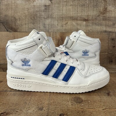 Adidas White Forum Mid Mens Sz 8.5 White Leather Basketball Shoes Vtg GX1021