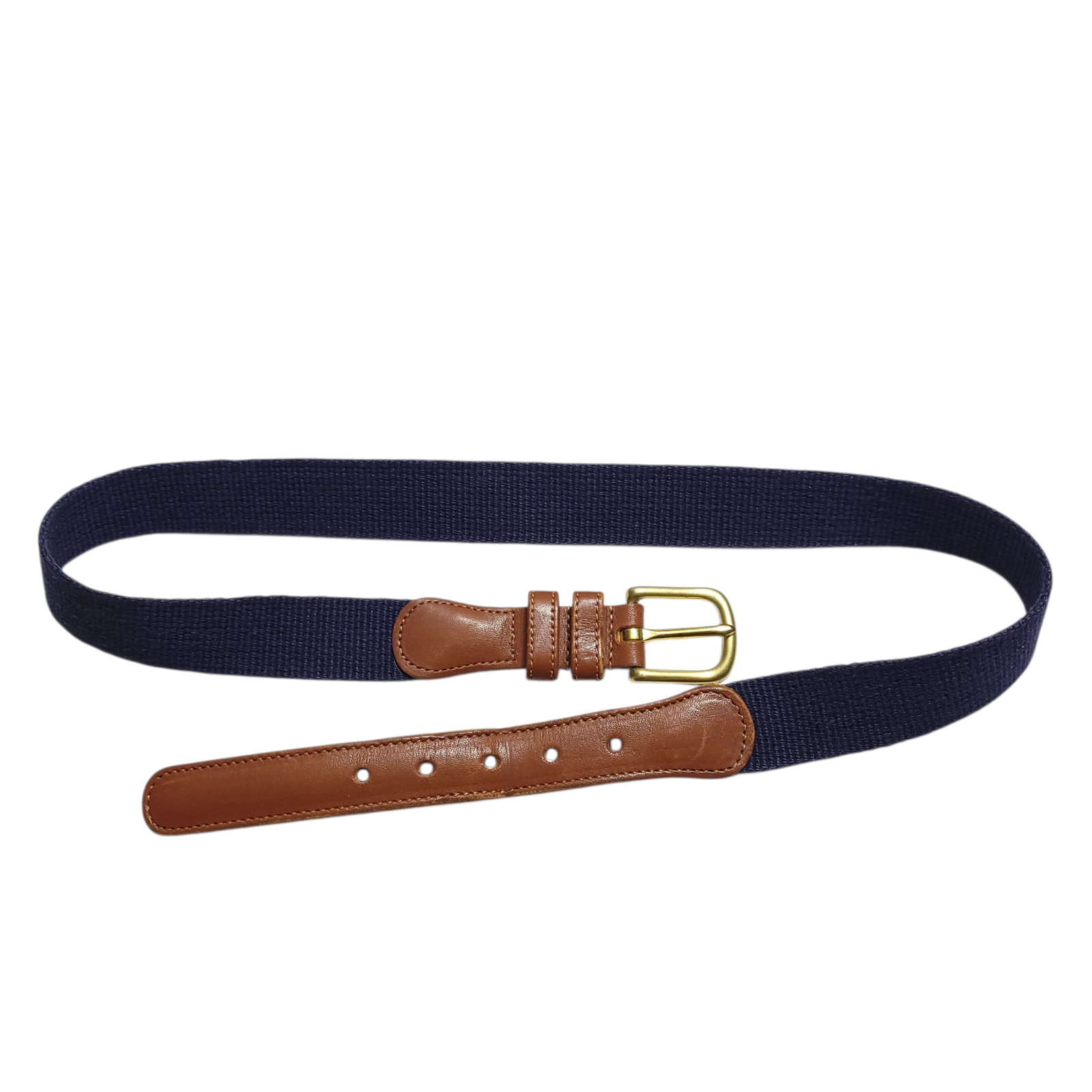 小物 COACH BELT COACH Vintage Unisex Belt Size 30 Navy Blue Linen Brown