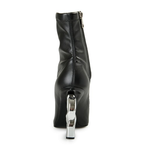 Pre-owned Dolce & Gabbana Women's "lollo Pop" Black Logo High Heel Boots Shoes