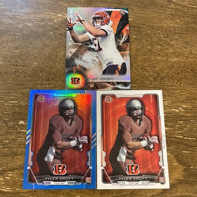 (4) Tyler Kroft RC Bowman /499 Blue Rainbow & Topps Platinum Refractor Rookie
