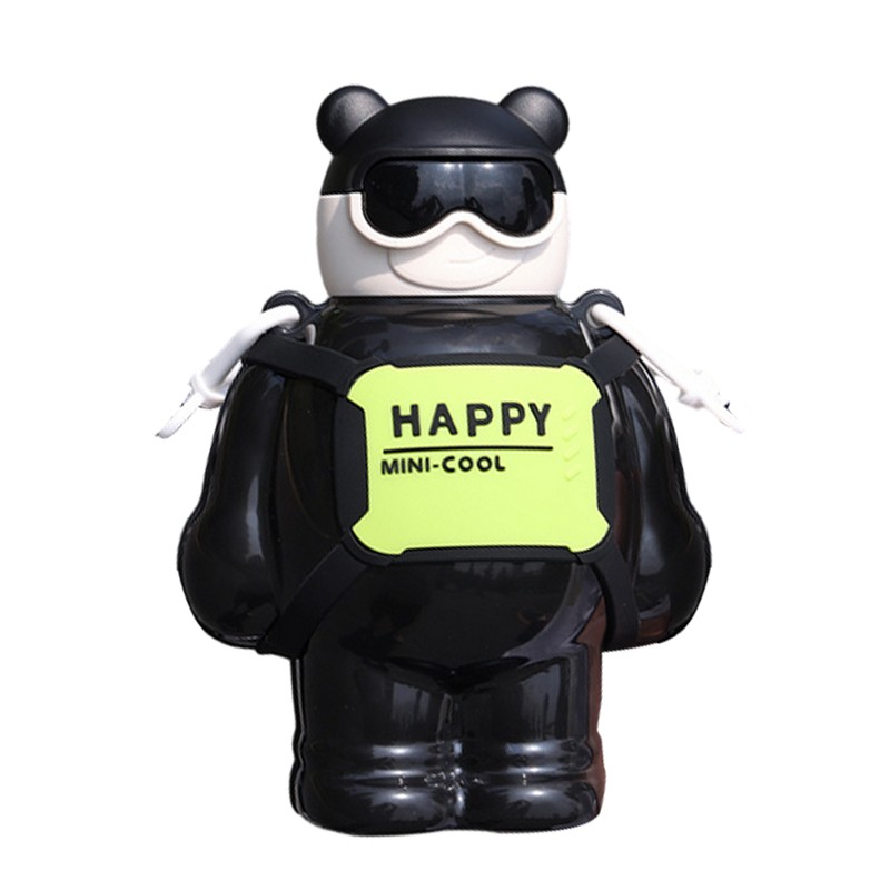 Cute 800ml Straw Bottle for Kids Cartoon Bear Stainless Steel Water Bottle