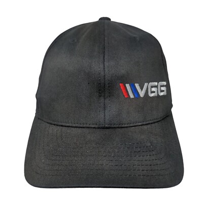 VGG Fitted Hat Black Small-Medium Embroidered 6 Panel Flexfit Yupoong