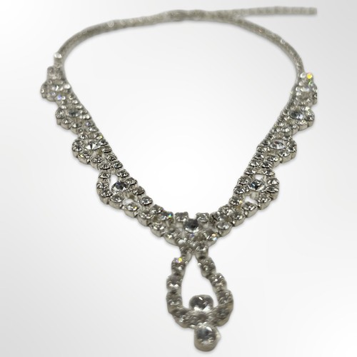 Vintage Silvertone Clear Rhinestone Old Hollywood Glam