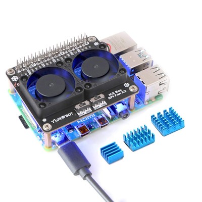 4b Dual Cooling Fans Raspberry Pi 4b Heatsink Kit Raspberry 