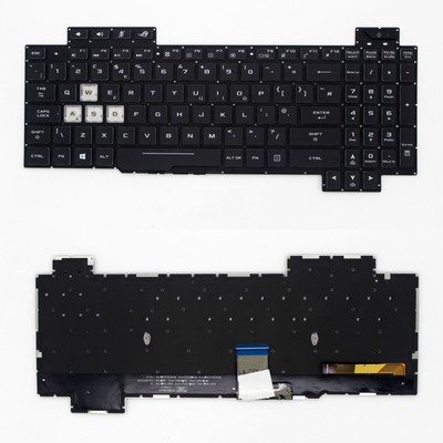 UK RGB Backlit Keyboard White WASD For ASUS ROG STRIX SCAR II GL504 GL504GS