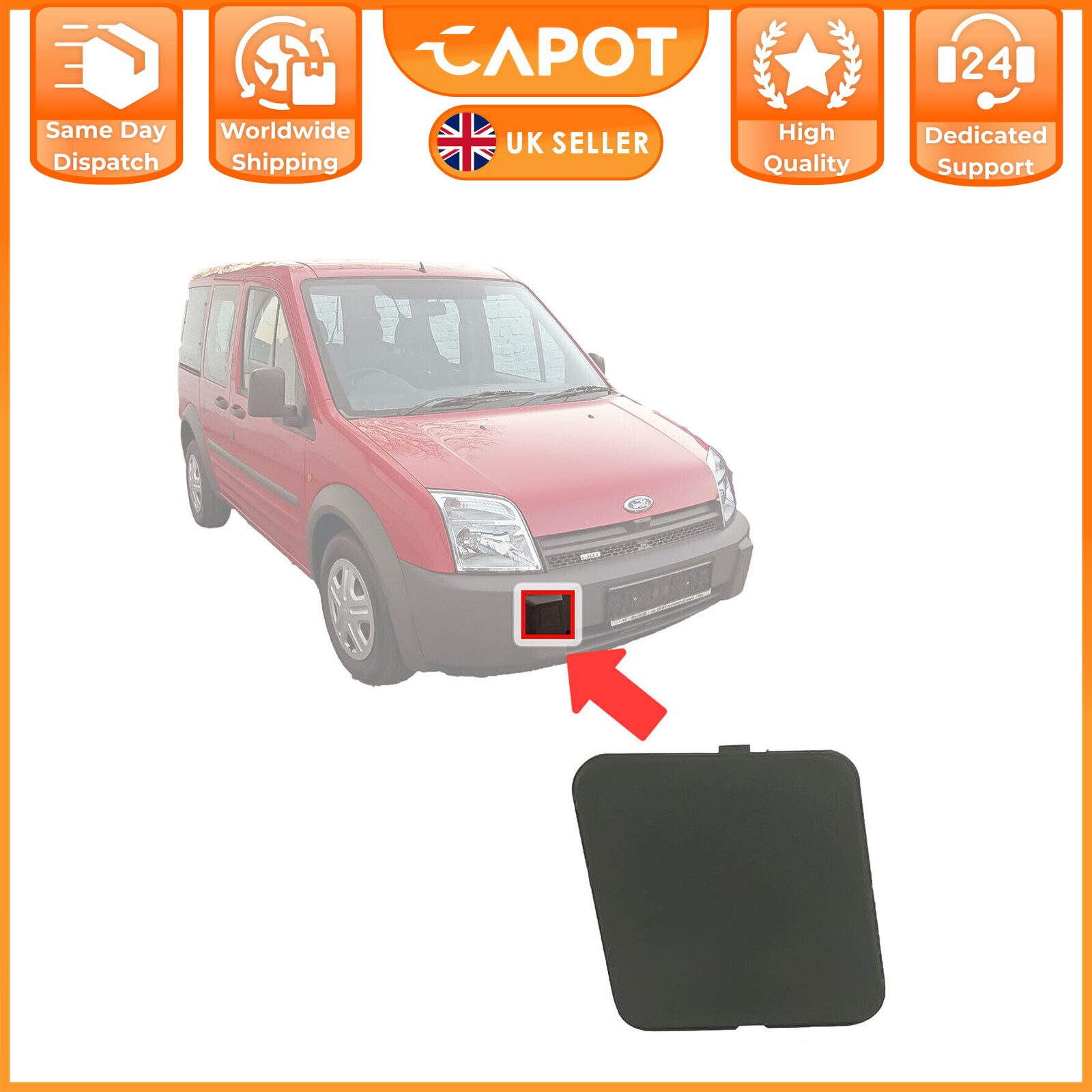 Front Bumper Tow Eye Cover Right Hand Side Ford Transit Connect 2002-06 4447723