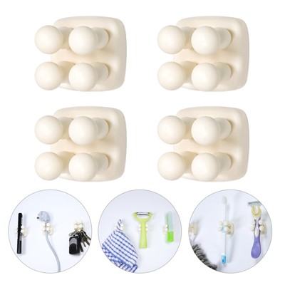 Silicone Toothbrush Holder Multi-Function Hook Waterproof self Adhesive Singl...