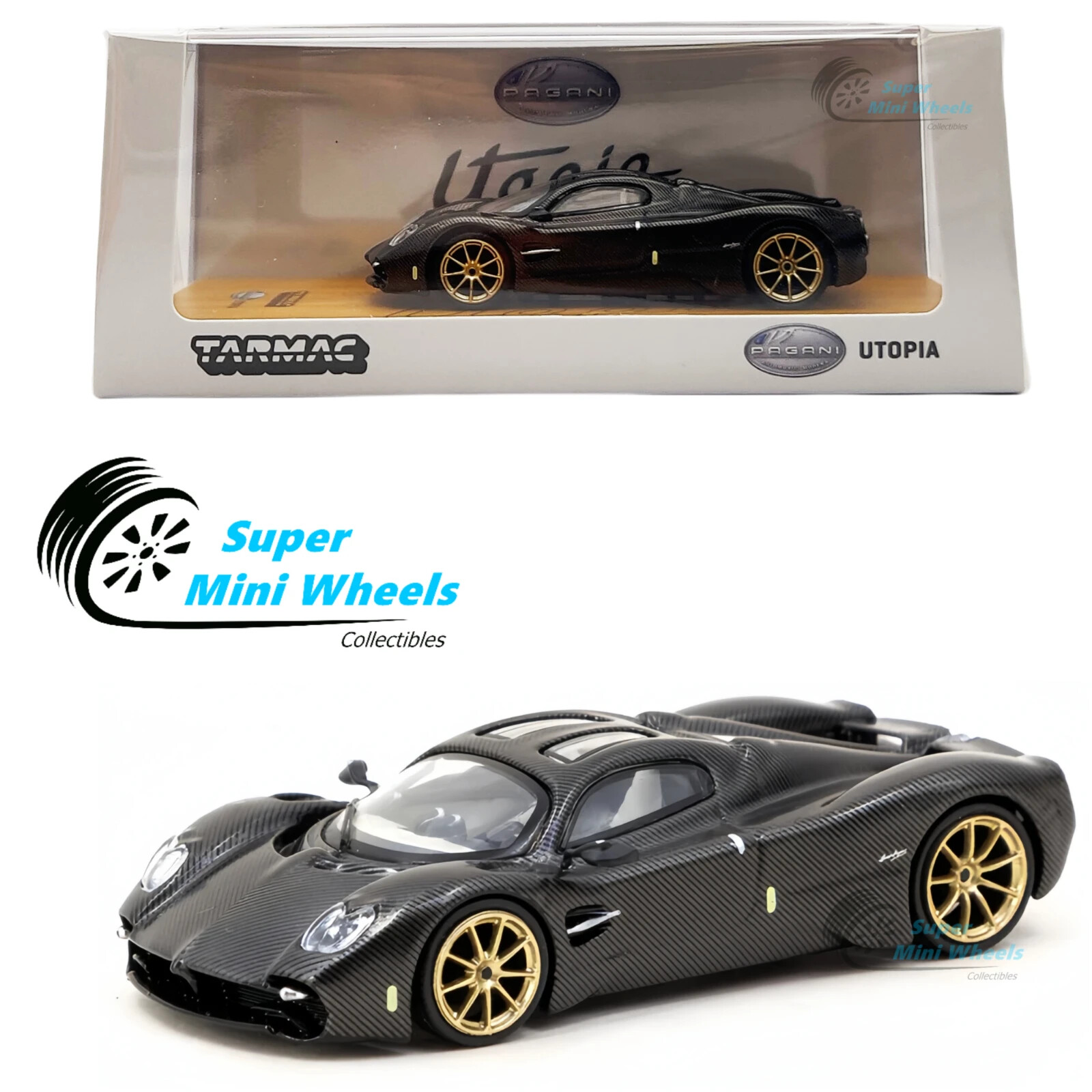 Tarmac Works 1:64 Pagani Utopia Black Carbon Fiber | eBay