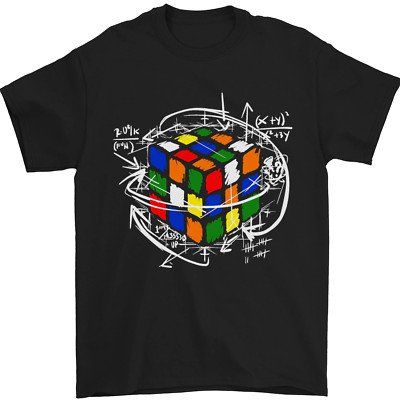 Rubix Cube Equation Funny Puzzle Enigma Mens T-Shirt 100% Cotton