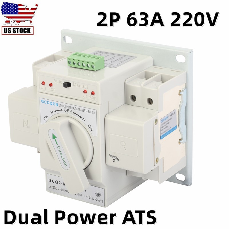Transfer Switch Dual Power 2p 63a 220v Mini Ats