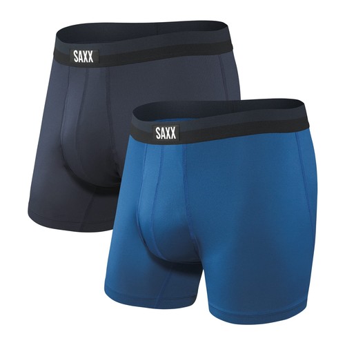

SAXX — мужские спортивные трусы-боксеры из сетчатой ткани, упаковка из 2 шт., темно-синий/городской синий, SM, Navy/city blue