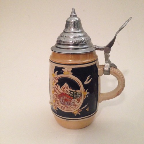 Vintage German Beer Stein With Pewter Lid Frankfurt am Main Romer