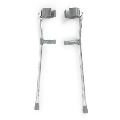 Mckesson Steel Adult Forearm Crutches 5' to 6' 2'' User Ht. 1 pair included