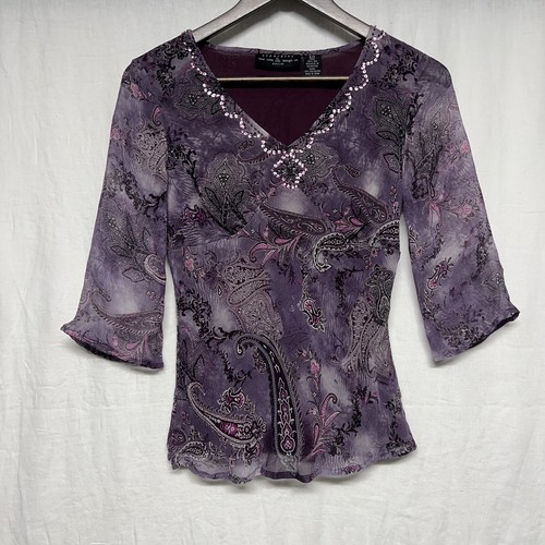【Pensee purple】No sleeve design Silk Top With Openwork Sleeves | Lanvin