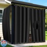 Arfntevss Outdoor Curtains for Patio Waterproof 2 Panels Blackout Curtains 84 inch Long with Zipper Top and Bottom Grommet Sun Blocking Outdoor Privacy Drape for Gazebo Porch Pergola (54x84, Black)