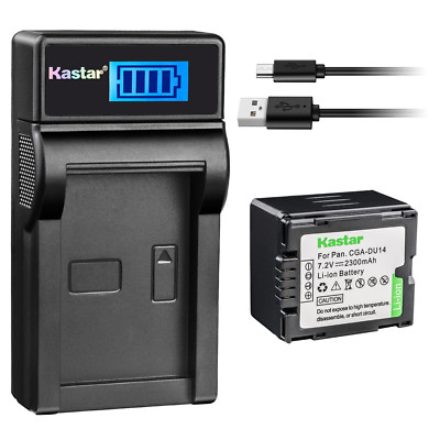 Kastar Battery LCD Charger for HITACHI DZ-BP14S DZ-HS500A DZ-HS500E DZ-HS500SW