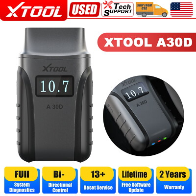 XTOOL USED A30D All System OBD2 Active Test Diagnostic Scanner 13+ Reset Tool