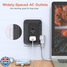 USB Wall Charger Electrical Outlet Extender, Surge Protector, 6 Outlet Splitter with 4 USB Outlet (2USB A, 2USB C) 4-Sided 1050J Power Strip Multi Plug Adapter for Home Office Travel
