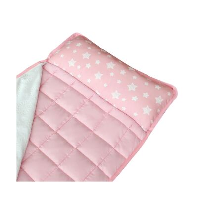 Moonsea Toddler Nap Mat Pink, Removable Pillow and Fleece Minky Blanket, Ligh...