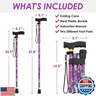 Walking Cane PANZHENG Cane for Man/Woman | Mobility and Daily Living Aids | 5-Level Height Adjustable Walking Stick | Comfortable Plastic T-Handle Portable Walking Stick Folding Cane