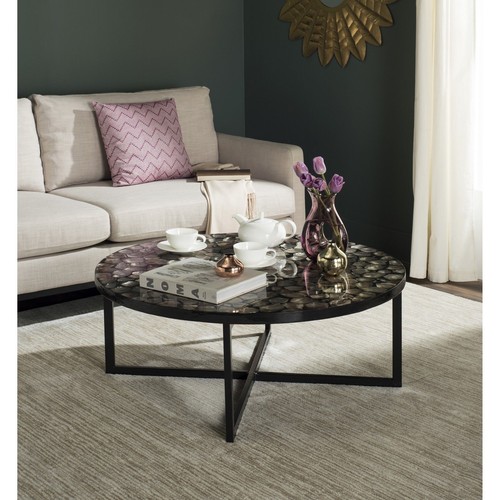 SAFAVIEH Alec Steel Blue Coffee Table - 48