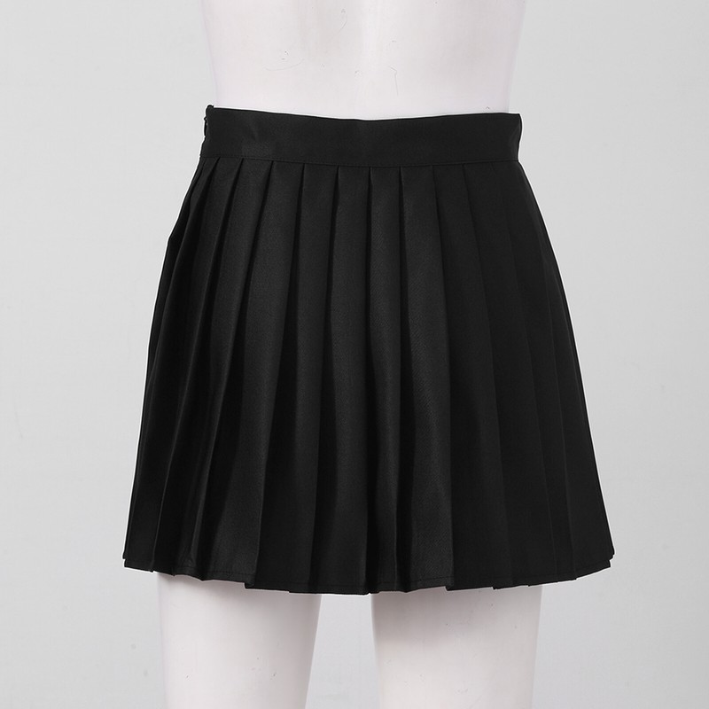 Women Pleated Skirt A-Line Girls Miniskirt Casual Solid