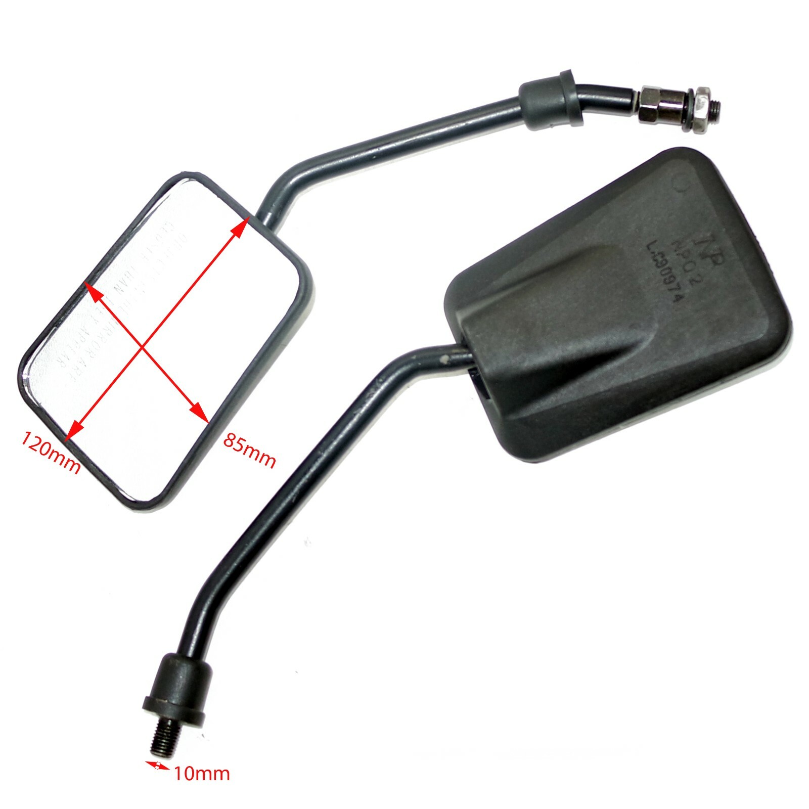 Vespa PX LML 4 Stroke Left & Right Side Rear View Mirror Set Black 