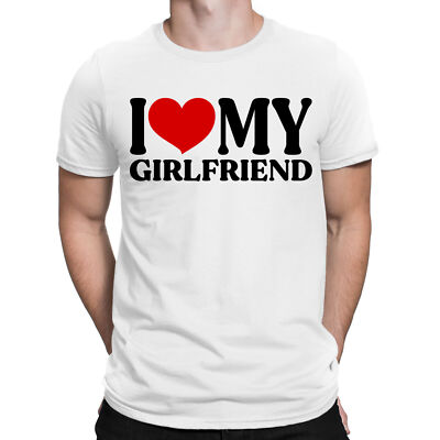 I Love My Girlfriend Worlds Best Soulmates Forever Mens T-Shirts Tee Love Top...