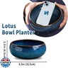 Oncpcare Lotus Bowl Planter – Glazed Ceramic Indoor Plant Bowl Lotus Pot for Lotus Seeds, Bonsai, Succulents | Shallow Hydroponic Decorative Oriental Flower Bowl (Green)