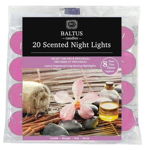 Baltus Candles Orchid & Patchouli Scented T-Lights 20 Pack