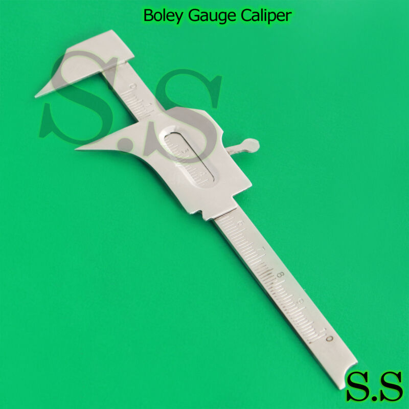 Boley Gauge Caliper 10cm Measuring Dental Implant Lab Ortho Surgical Stainless