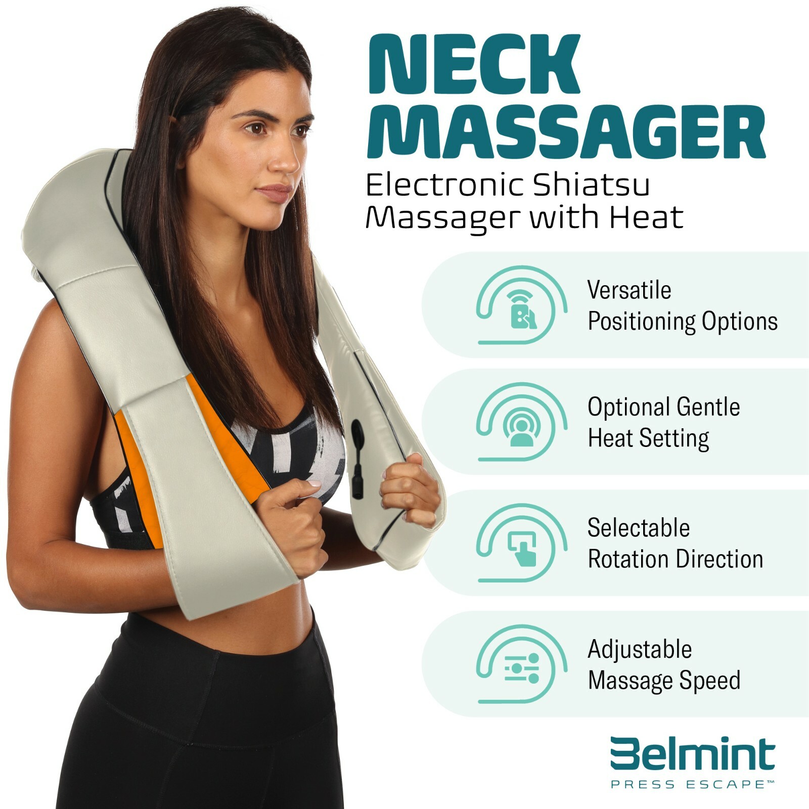 Shiatsu Neck and Shoulder Massager Kneading Massage Therapy Pillow