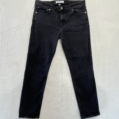 Calvin Klein Jeans Mens Black W36xL32 Straight Stretch Slim Style #40706DR