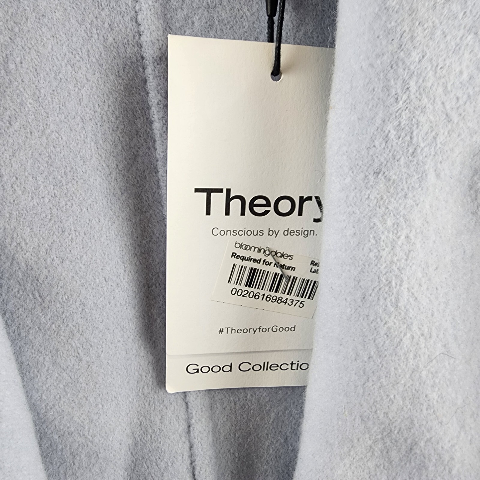 Theory Clairene Wool Cashmere Blend Coat Women's XL Harbour Melange Open Front - Picture 8 of 16