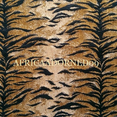 6M6B  ETHNIC CHIC WOVEN ANIMAL TIGER SKIN CHENILLE UPHOLSTERY FABRIC 10YARDS