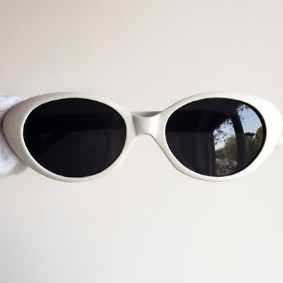 occhiali da sole sunglasses vintage cat eye off total white diva rockabilly 50s