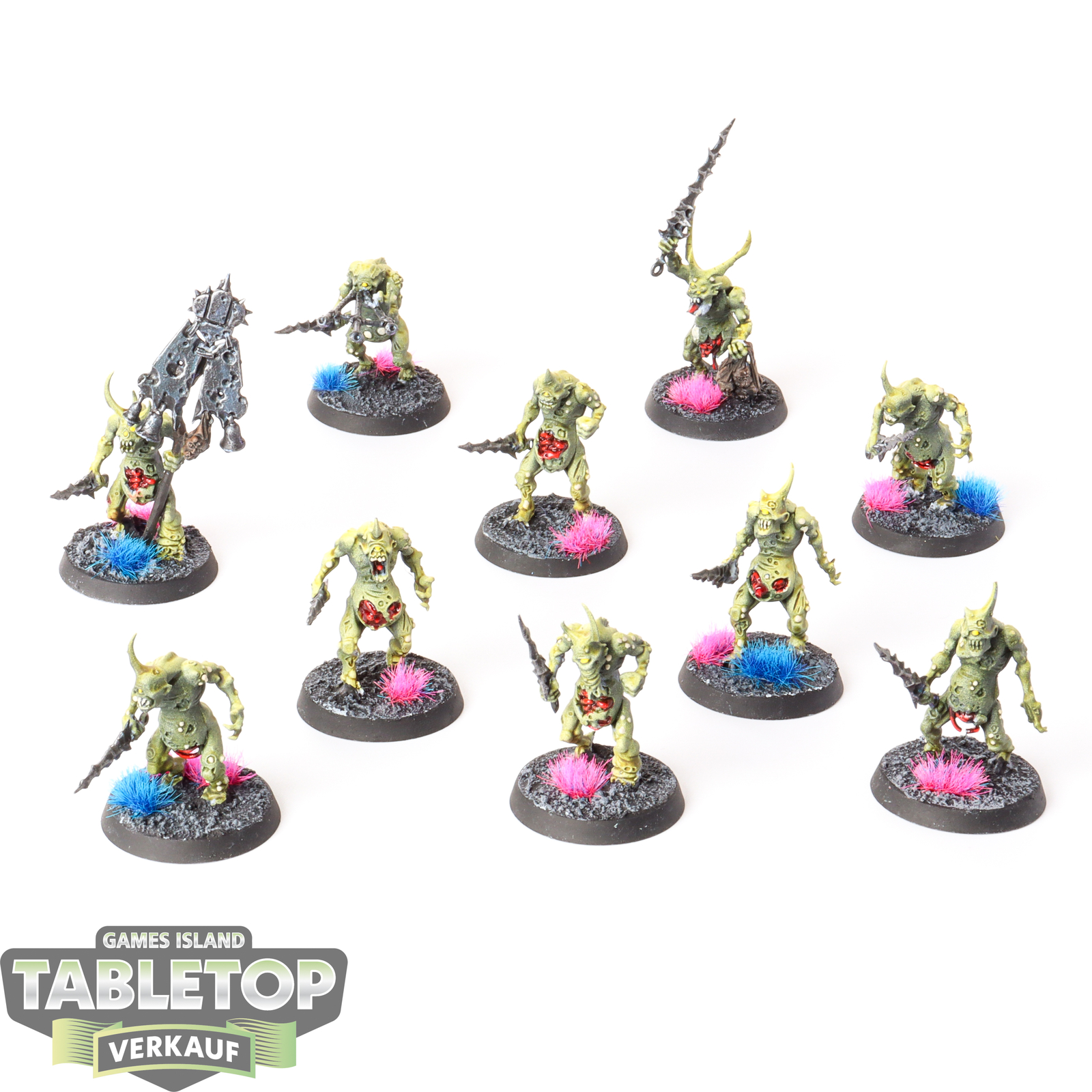 Chaos Daemons - 10 Plaguebearers of Nurgle - bemalt
