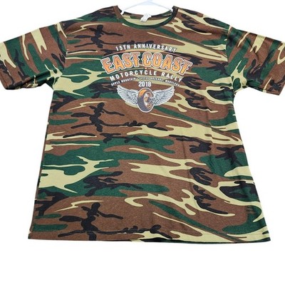 Coast Motorcycle Rally 2018 Camo T-Shirt Mens XL Five Star Label East
