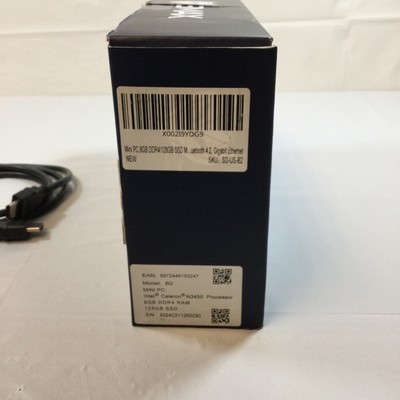 BMAX B2 Black Bluetooth 4.2 Intel Processor 8GB DDR4 RAM 128GB SSD Mini PC Used