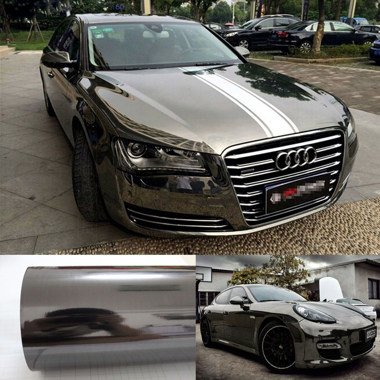 DIY Glossy Mirror Chrome Vinyl Sticker for Car Phone Laptop Wrap CF All Sizes