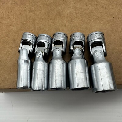5 PC Snap On 3/8''Drive Universal Socket Set FSU 7/16,1/2,9/16,5/8,11/16 Made USA